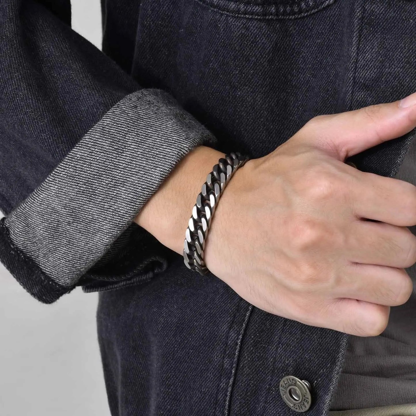 Bracelet Acier Inoxydable Homme Chaine Maille Épaisse
