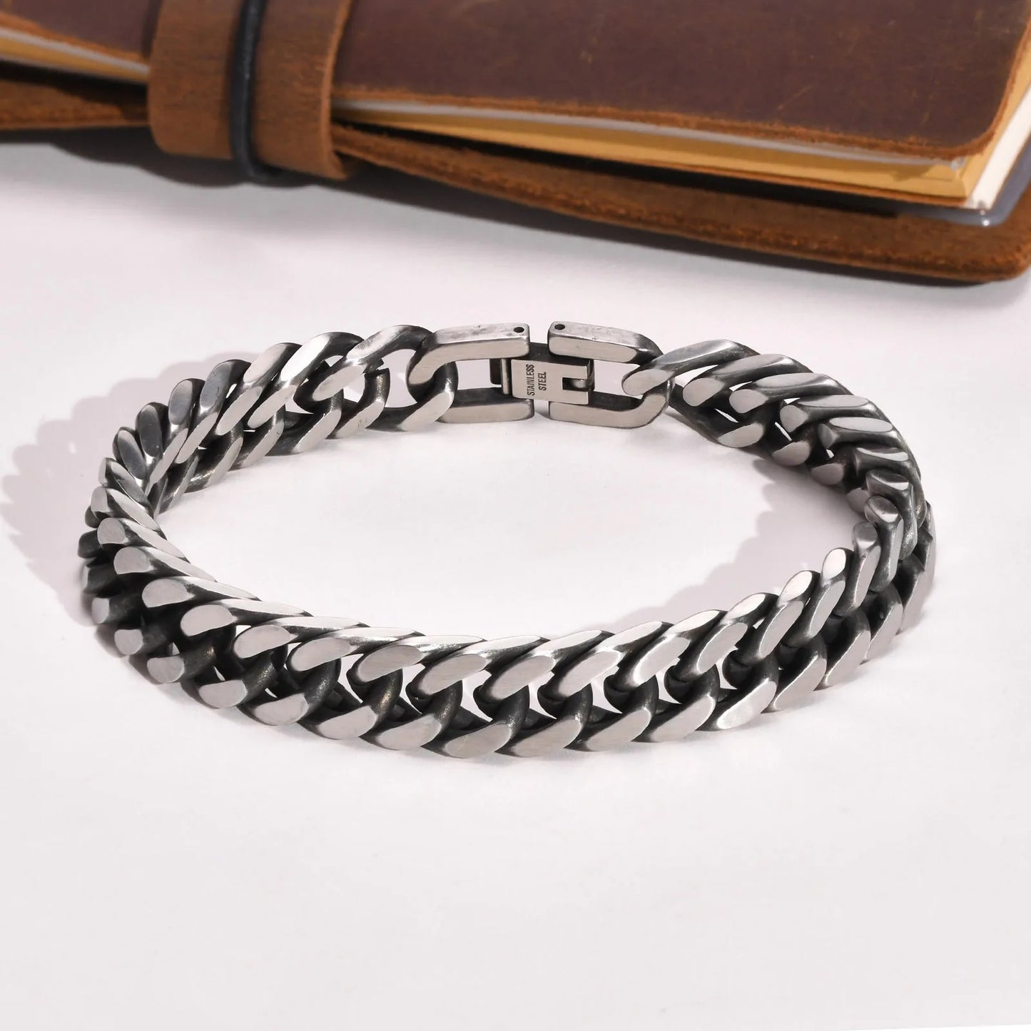 Bracelet Acier Inoxydable Homme Chaine Maille Épaisse