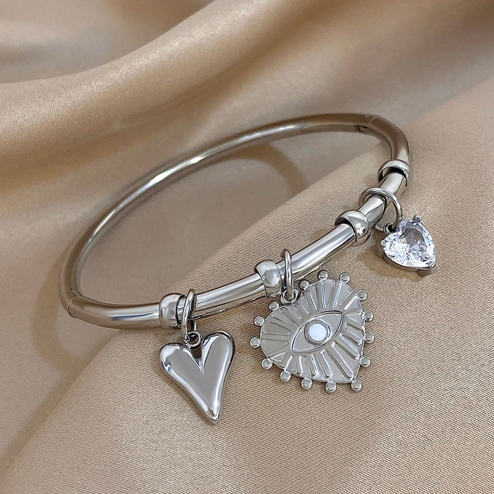 Bracelet Acier Inoxydable Rigide Breloques