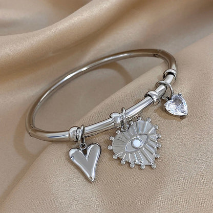 Bracelet Acier Inoxydable Rigide Breloques