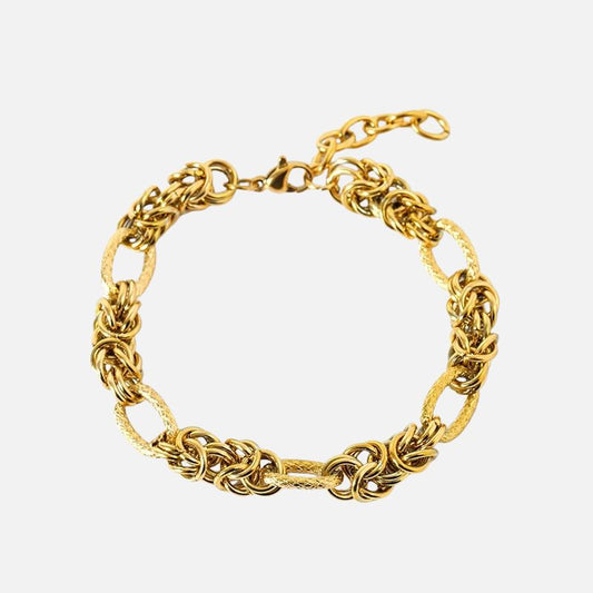 Bracelet Acier Inoxydable Torsadé Doré Élégance