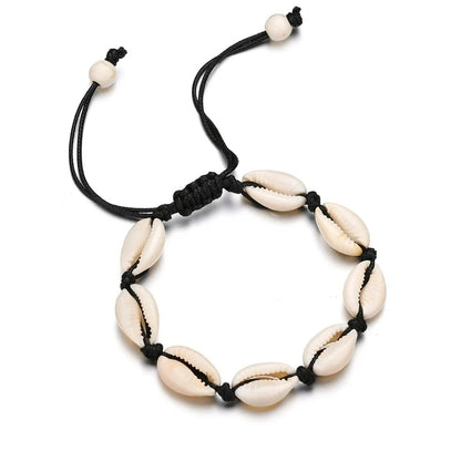 Bracelet Africain Femme Coquillage Cordon Réglable