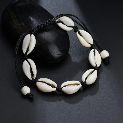 Bracelet Africain Femme Coquillage Cordon Réglable