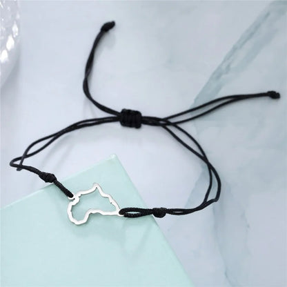 Bracelet Africain Femme Cordon Minimaliste Et Acier Inoxydable