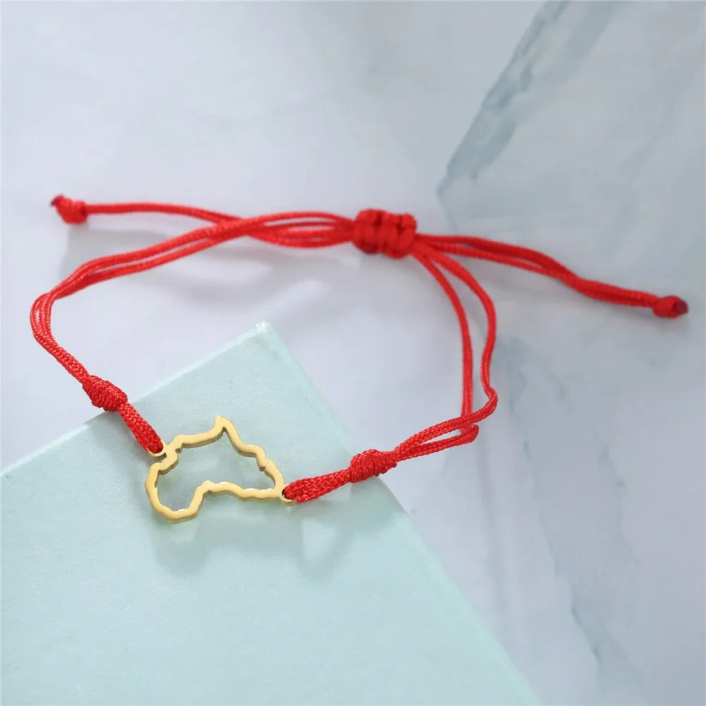 Bracelet Africain Femme Cordon Minimaliste Et Acier Inoxydable
