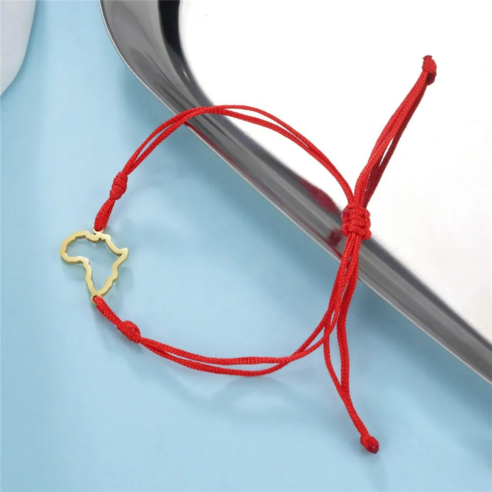Bracelet Africain Femme Cordon Minimaliste Et Acier Inoxydable
