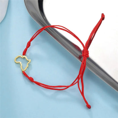 Bracelet Africain Femme Cordon Minimaliste Et Acier Inoxydable