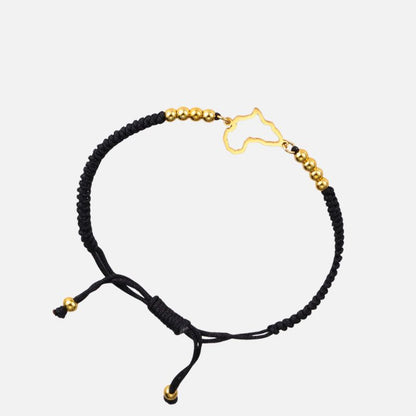 Bracelet Africain Femme Cordon Tressé Et Acier Inoxydable