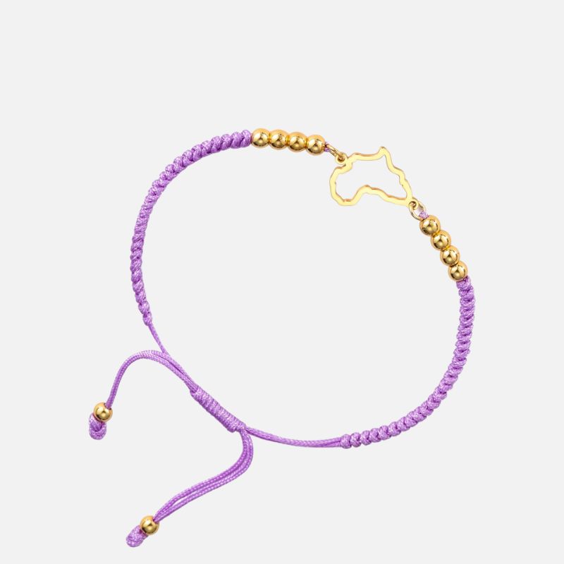 Bracelet Africain Femme Cordon Tressé Et Acier Inoxydable