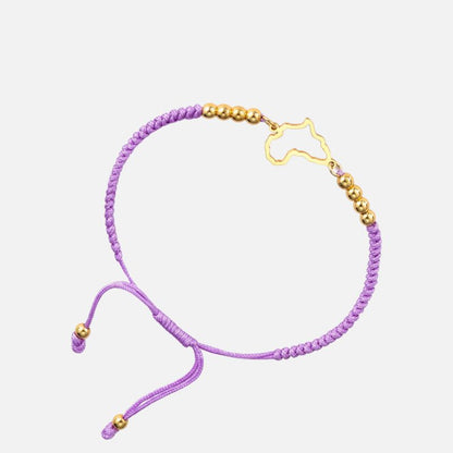 Bracelet Africain Femme Cordon Tressé Et Acier Inoxydable