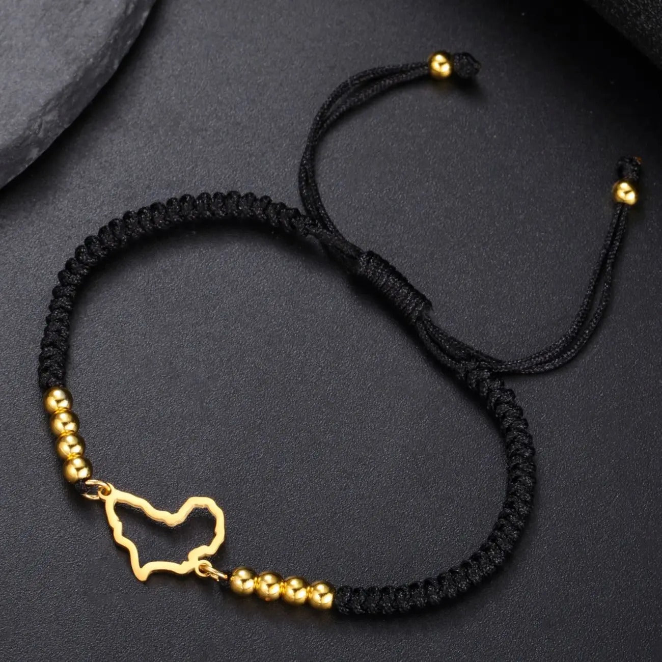 Bracelet Africain Femme Cordon Tressé Et Acier Inoxydable