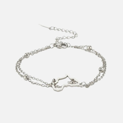 Bracelet Africain Femme Double Chaine Acier Inoxydable