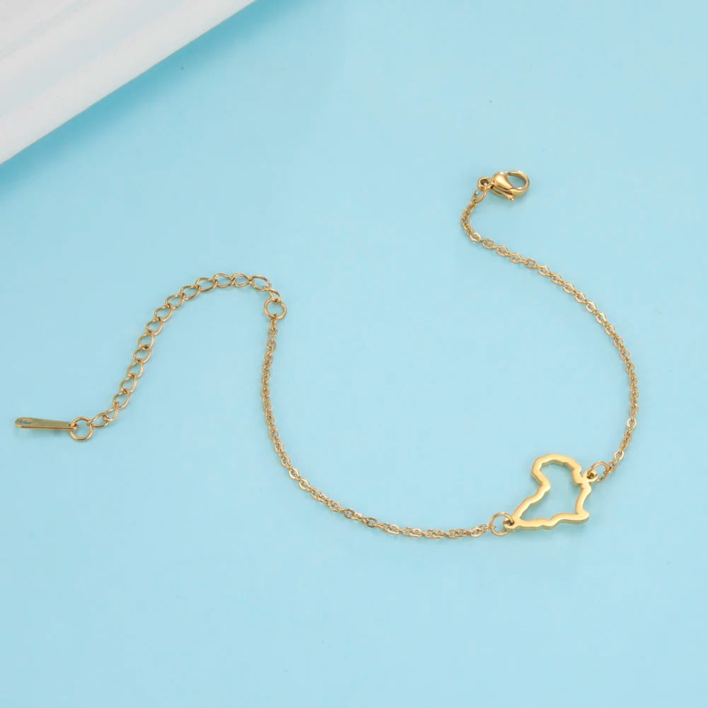 Bracelet Africain Femme Fin Ajustable Acier Inoxydable