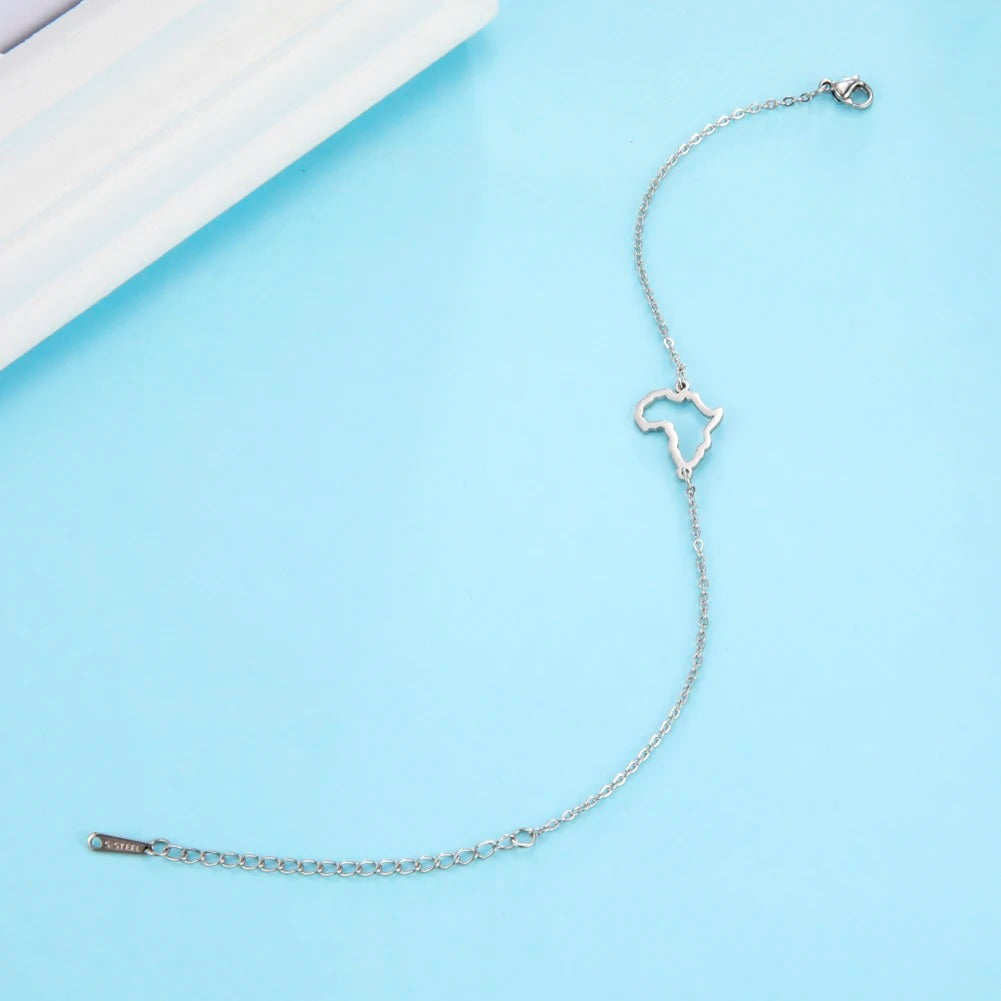 Bracelet Africain Femme Fin Ajustable Acier Inoxydable