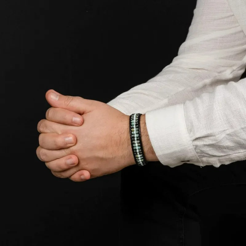 Bracelet Africain Homme Fermoir Magnétique