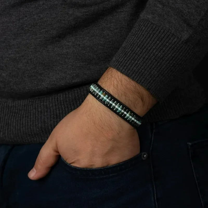 Bracelet Africain Homme Fermoir Magnétique