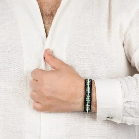 Bracelet Africain Homme Fermoir Magnétique