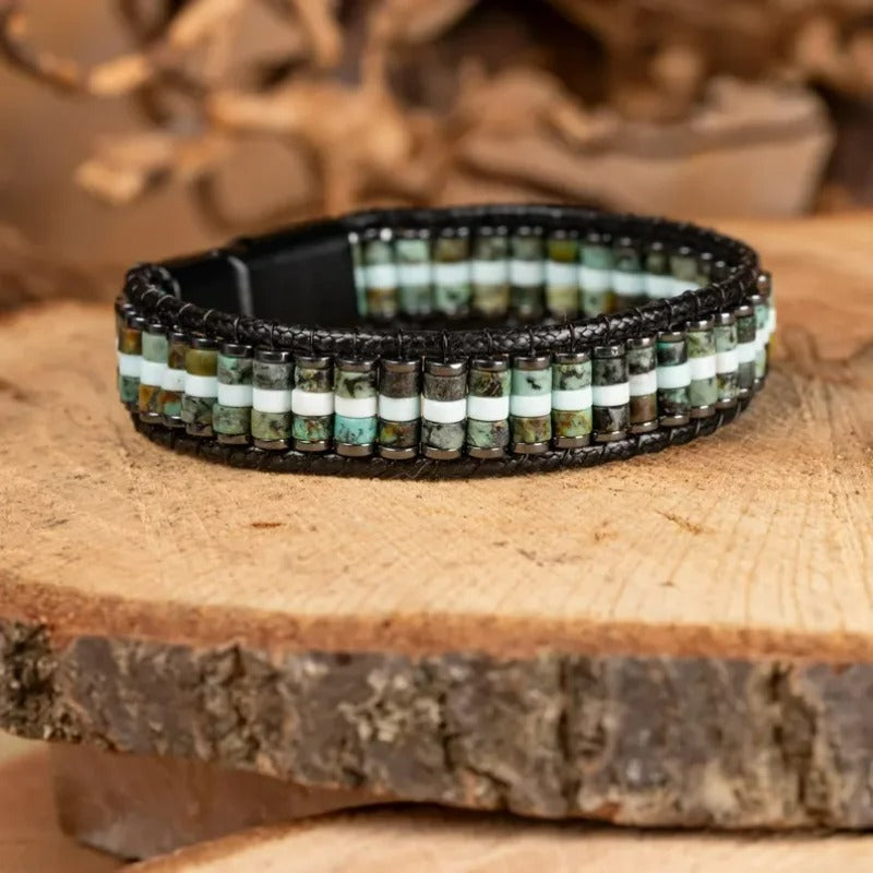 Bracelet Africain Homme Fermoir Magnétique