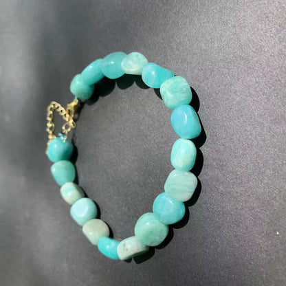 Bracelet Amazonite et Acier Inoxydable sur fond gris