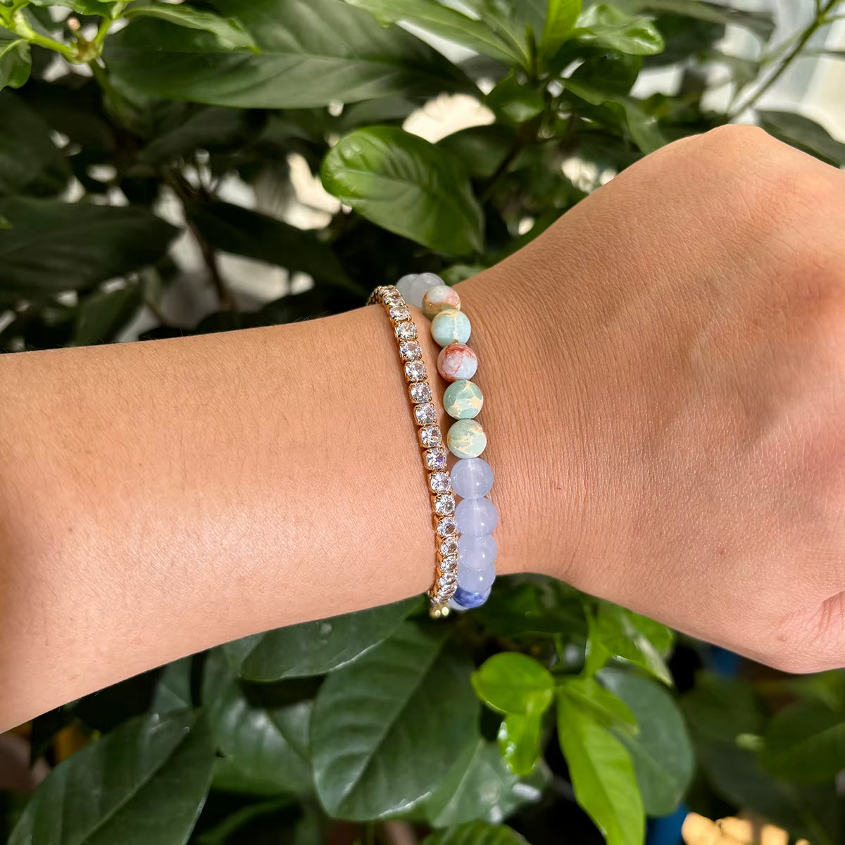 Bracelet Amazonite Translucide à Perles