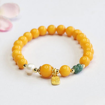 Bracelet Ambre Femme Détails Porte-Bonheur