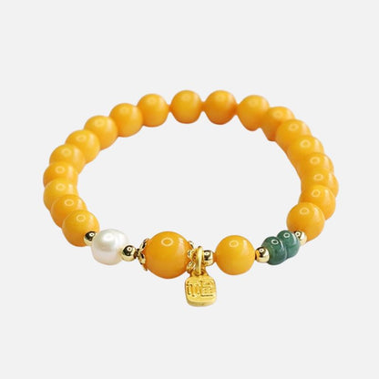 Bracelet Ambre Femme Détails Porte-Bonheur