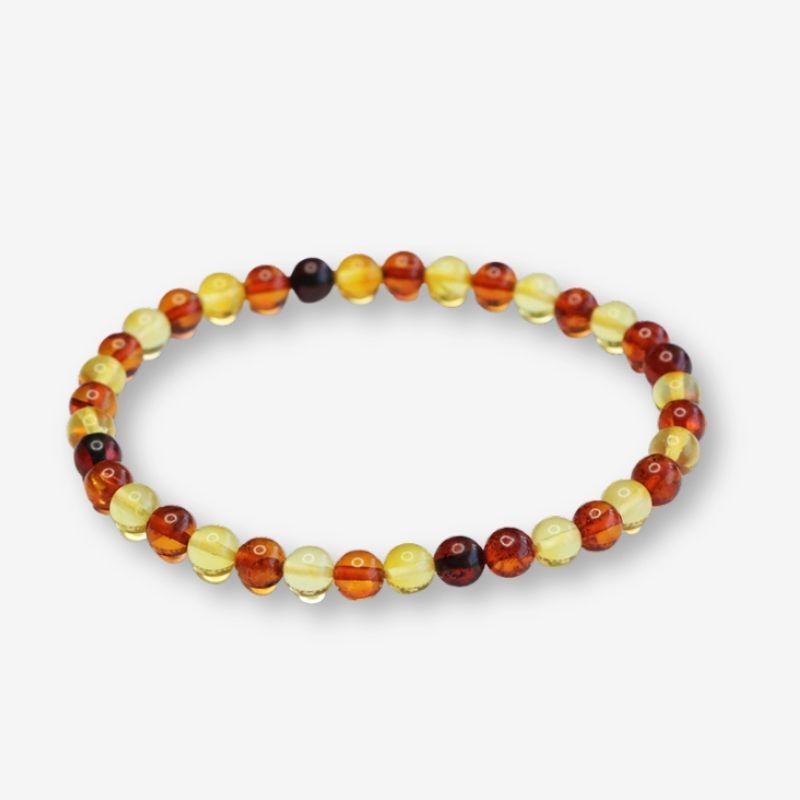 Bracelet Ambre Femme – Perles Trio Miel