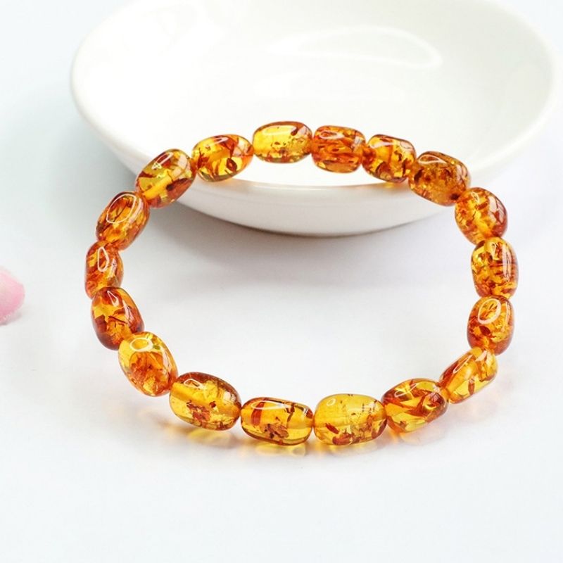 Bracelet Ambre Femme Reflets Miel
