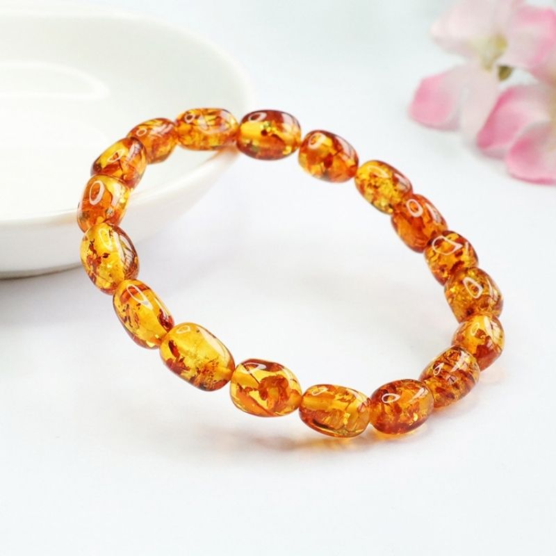 Bracelet Ambre Femme Reflets Miel