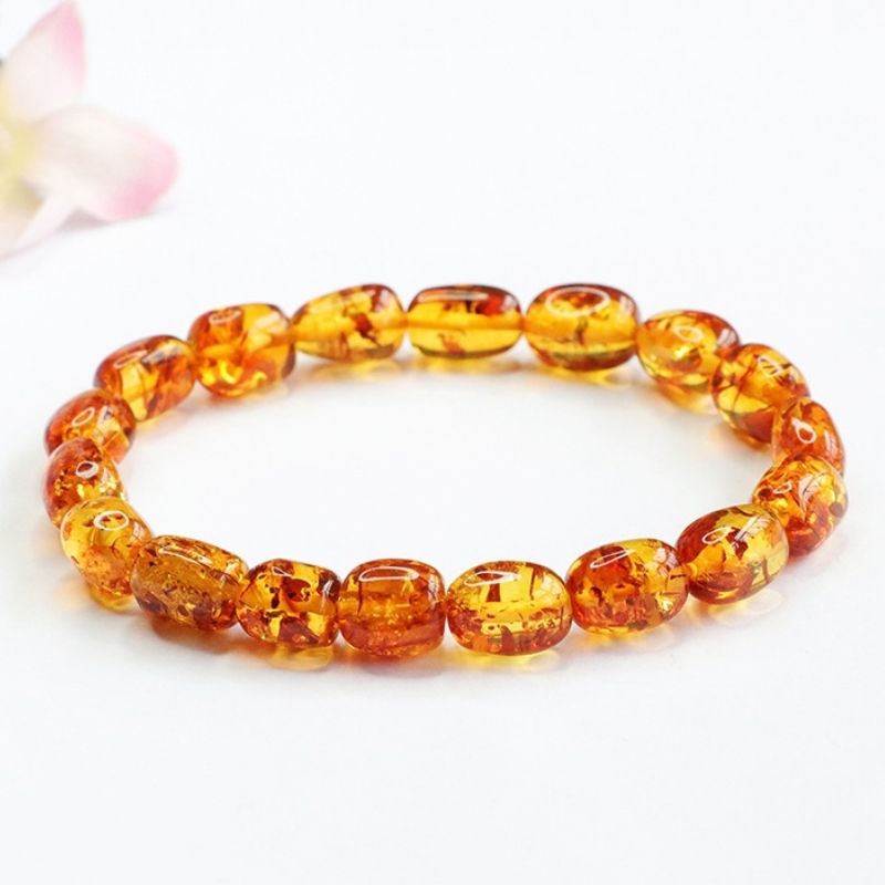 Bracelet Ambre Femme Reflets Miel