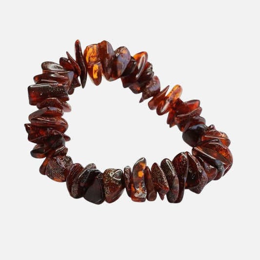 Bracelet Ambre Homme Brut Marron