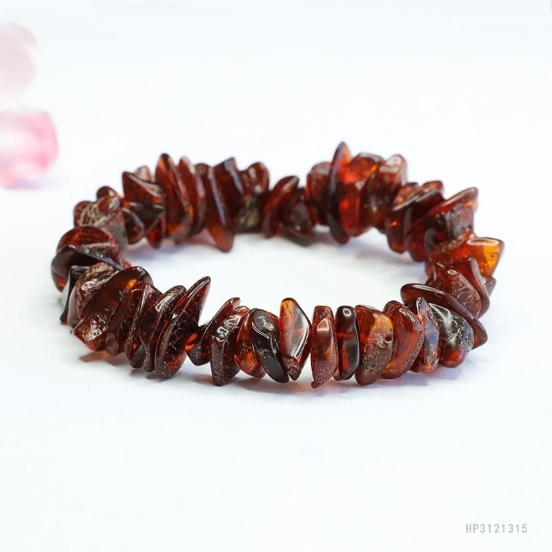 Bracelet Ambre Homme Brut Marron