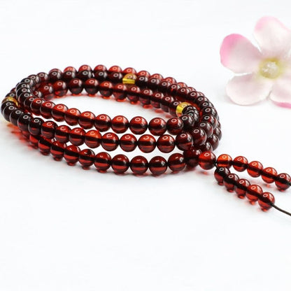 Bracelet Ambre Homme Rouge Sombre