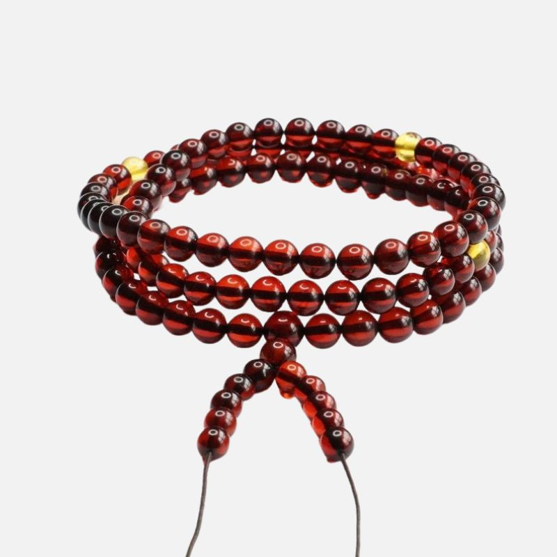 Bracelet Ambre Homme Rouge Sombre