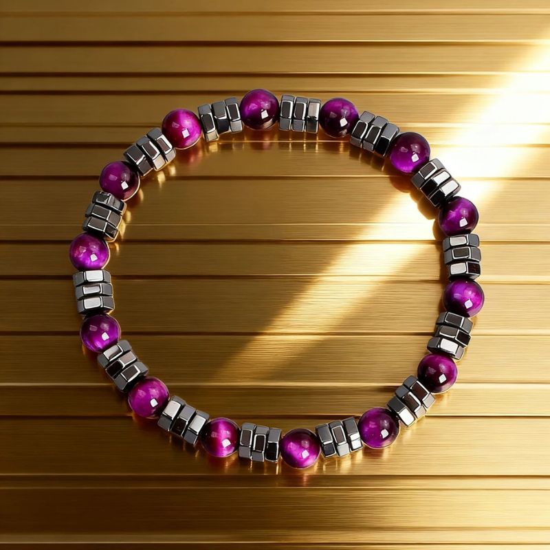 Bracelet Améthyste Homme Reflets Profonds