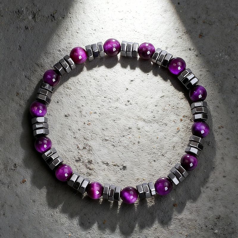 Bracelet Améthyste Homme Reflets Profonds