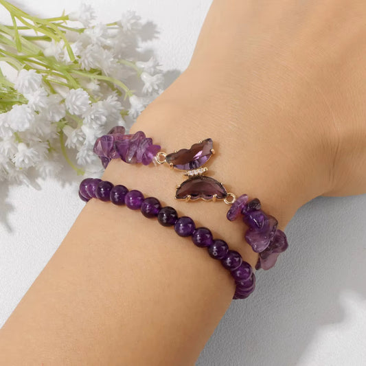 Bracelet Améthyste Lot de 2