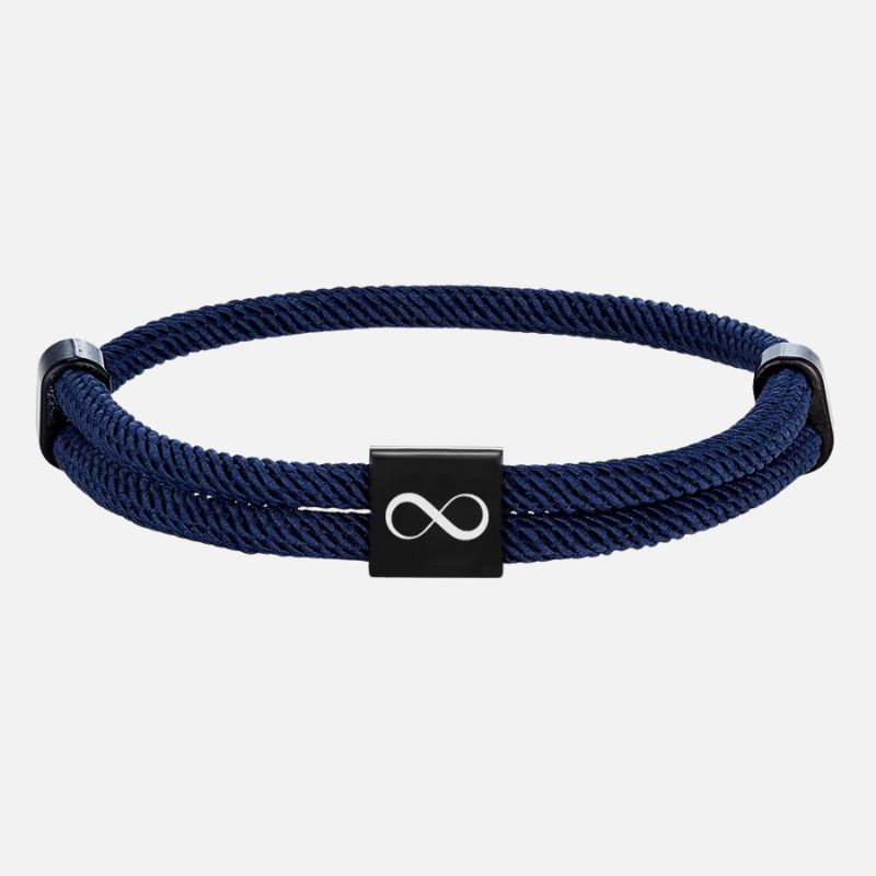Bracelet Amour Homme Corde Nautique Réglable et Acier Inoxydable