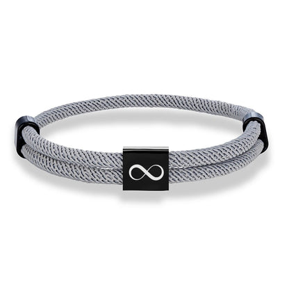 Bracelet Amour Homme Corde Nautique Réglable et Acier Inoxydable