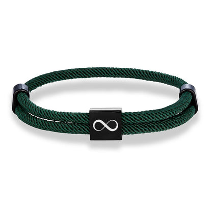 Bracelet Amour Homme Corde Nautique Réglable et Acier Inoxydable