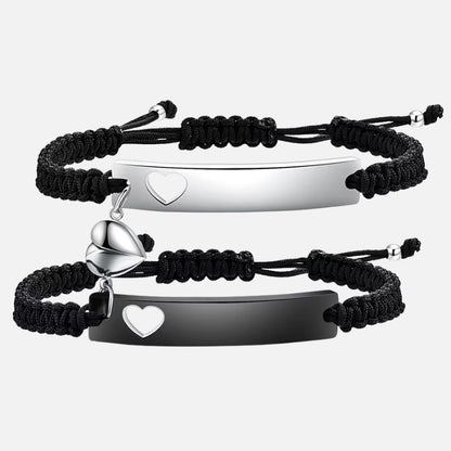 Bracelet Amour Homme et Femme Duo Corde et Acier Inoxydable