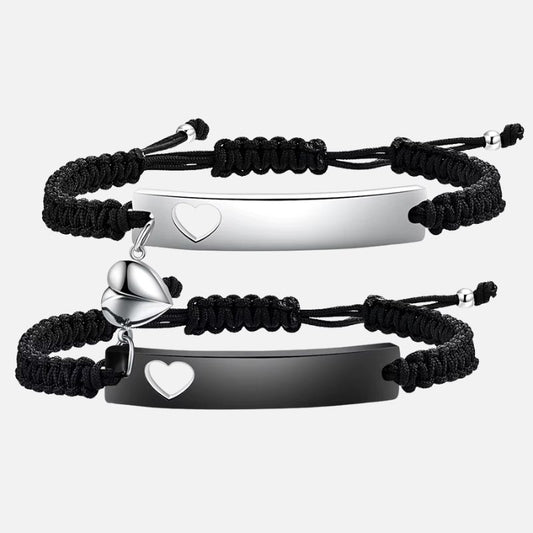 Bracelet Amour Homme et Femme Duo Corde et Acier Inoxydable
