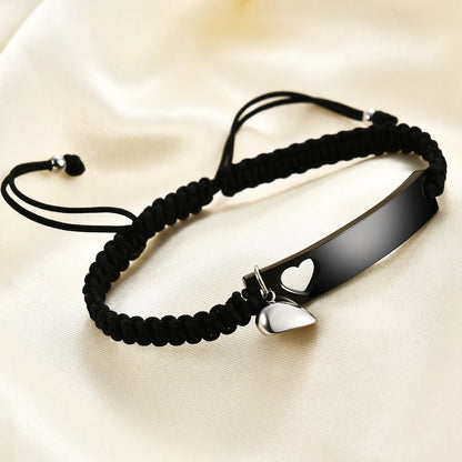 Bracelet Amour Homme et Femme Duo Corde et Acier Inoxydable