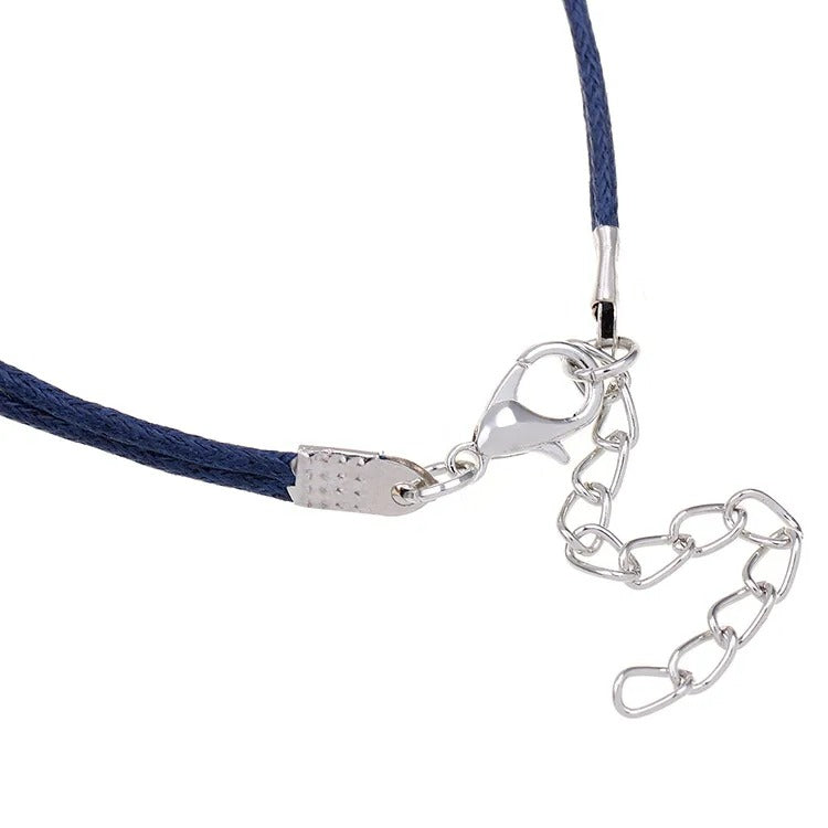 Bracelet Ancre Femme Corde Bleu Marine
