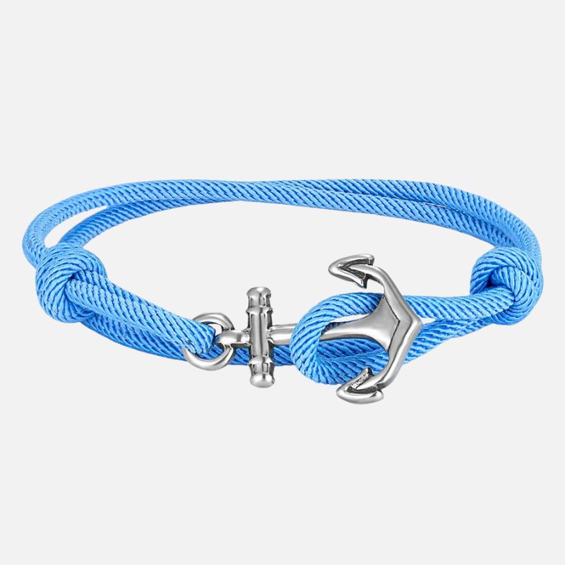Bracelet Ancre Femme Corde Colorée Et Acier Inoxydable