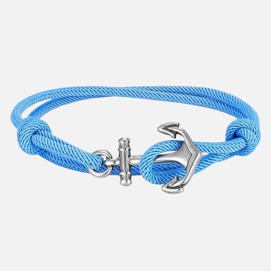 Bracelet Ancre Femme Corde Colorée Et Acier Inoxydable