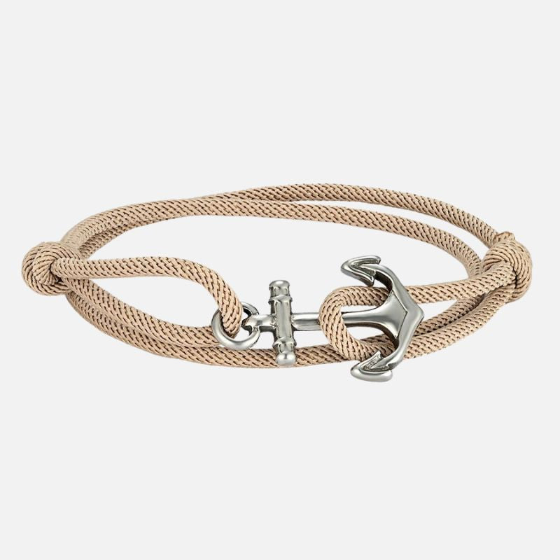 Bracelet Ancre Femme Corde Colorée Et Acier Inoxydable