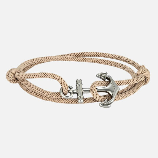 Bracelet Ancre Femme Corde Colorée Et Acier Inoxydable