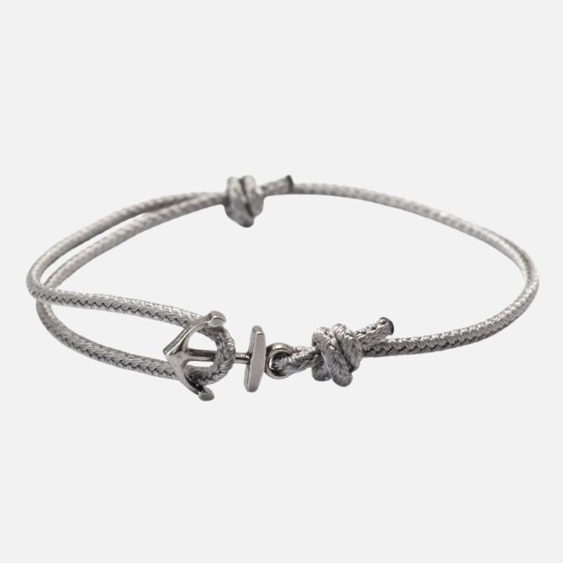 Bracelet Ancre Femme Réglable Corde Et Acier Inoxydable