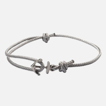 Bracelet Ancre Femme Réglable Corde Et Acier Inoxydable